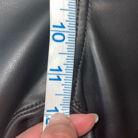 LOFT Womens High Waist Imitation Leather Straight Leg Pants Black Size 29/8 - Picture 9 of 10